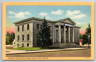Vintage Postcard NV Carson City Ormsby County Court House Linen
