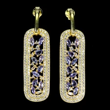 925 Sterling Silver Earrings Marquise Tanzanite 4x3mm Natural Gemstone Jewelry