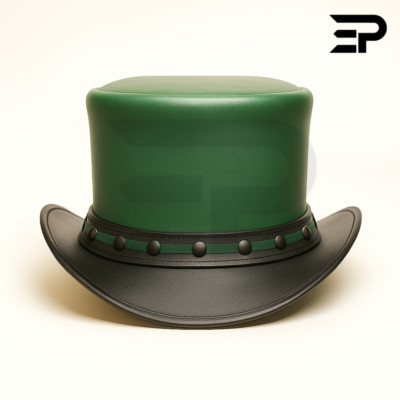 Colorful Leather Top Hat Steampunk Gothic Cosplay Carnival Mardi Gras Festival
