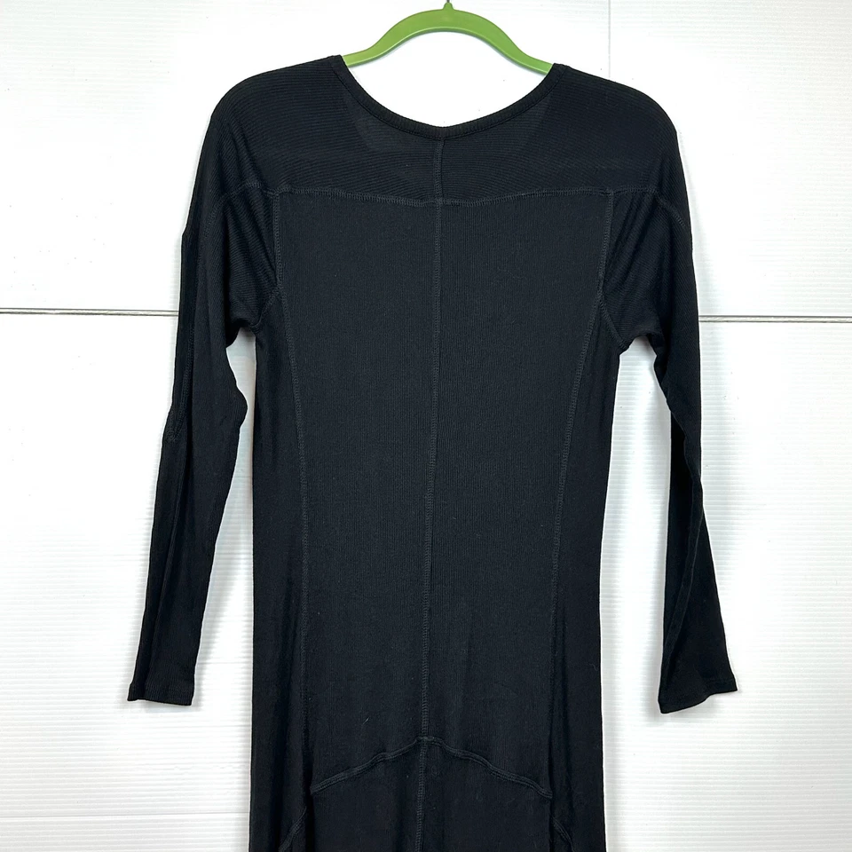 BASS Womens sz Med Cotton Modal Ribbed Stretch Knit Maxi Midi Long Sleeve Dress - Image 4 of 4