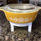VINTAGE PYREX Butterfly Gold 471 Cinderella Casserole Dish With Lid 1 Pint 500ml