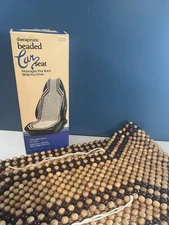 VTG Emson Therapeutic Wooden Beaded Car Seat Cover Retro In Original Box