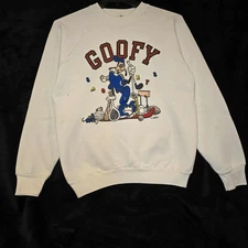 VTG 1992 Disney Goofy "Goofy Sports" White Crewneck Sweatshirt Rare Size Large 