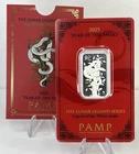 2025 PAMP Lunar Legends White Snake 10g .999 Silver Bar Assay Sleeve -