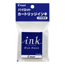Pilot Blue-Black Fountain Pen Ink Cartridges 12 Pack for Desk Pens