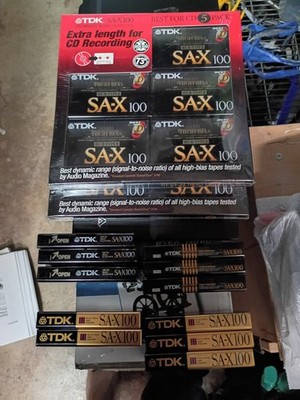 Factory Sealed TDK SA-X 100 High Bias IECII/Type II Audio Cassette Recording CDs