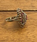Vintage 10K Yellow Gold Diamond & Ruby Waterfall Cocktail Ring — photo 2