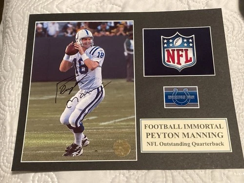 Peyton Manning Autographed signed 5x7 Photo In a 8x10 Matt with COA. HOF