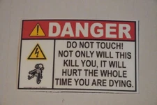 Electrical High Voltage Warning Sticker Funny 2" x 3 1/8"