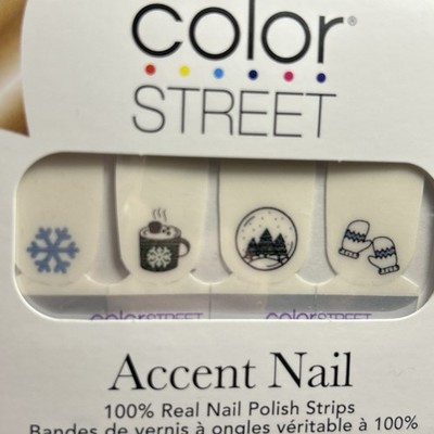 Color Street Nail Polish Strips Winter Wishes Accent Four Pack Mittens Snow