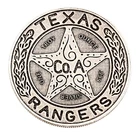 1oz Antique 999 Pure Silver Intaglio Mint Texas Ranger Badge Historic Round Coin