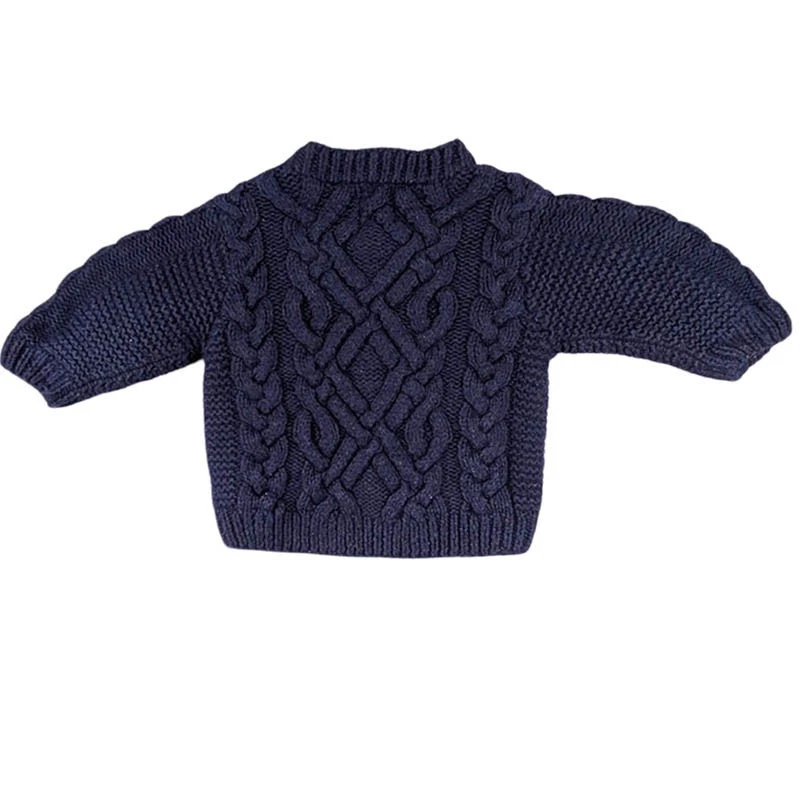 Baby Gap Cable Knit Sweater 6-12 Mo Navy Wool Preppy Academia Classic Nautical - Image 2 of 4