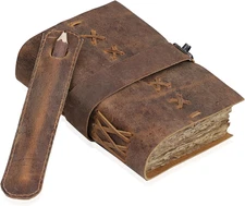 Leather Bound Vintage Journal for Women & Men - Book of Shadows - Lock Closure -