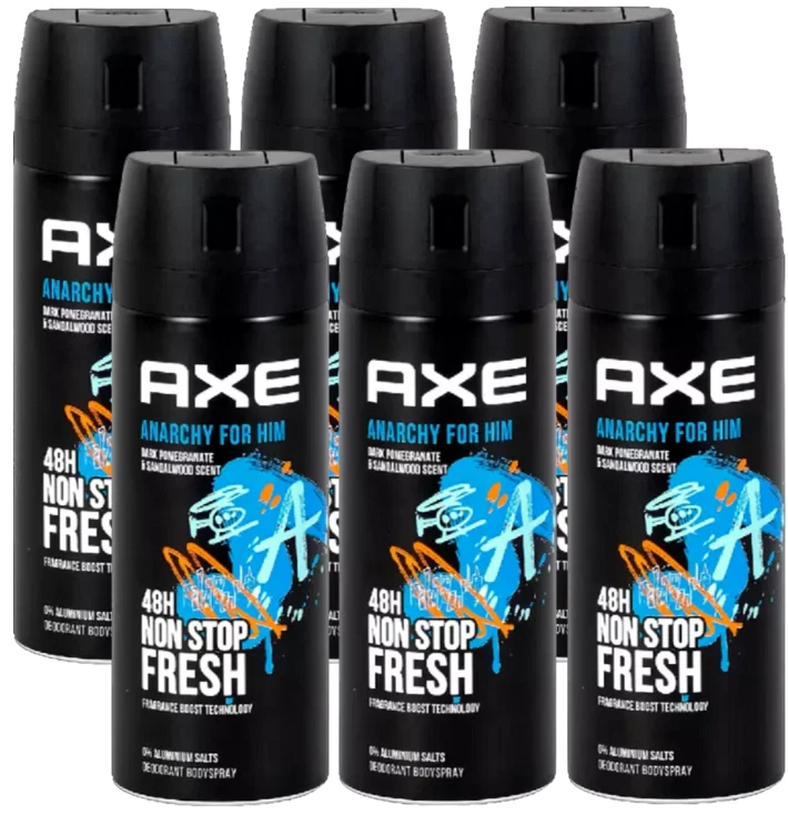AXE 6 x Ascia Deodorante Corpo Spray150ml - Anarchia per Lui