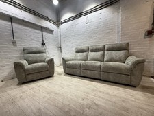 Oak Furniture Land Aldo 3 Seater & Armchair Power Recliner Sofa Set