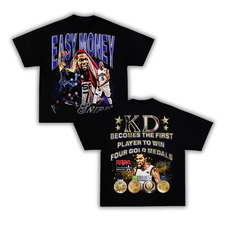 Easy Money KD Durant Boxy Vintage Graphic Basketball Tee Streetwear Y2K