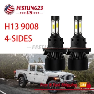 2X Super Bright H13 9008 LED Kit d'ampoules de phares 660000LM 6500K Haricots blancs