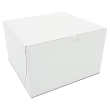 Southern Champion Tray 9455 Tuck-top Bakery Boxes, Paperboard, White, 8 X 8 X 5