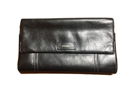 Black Fossil Wallet Leather Clutch | eBay