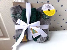 NEW Fleece Pajamas Size 4/5 Boys 3 Piece Set Pants SOCKS Shirt Sleepwear GIFT