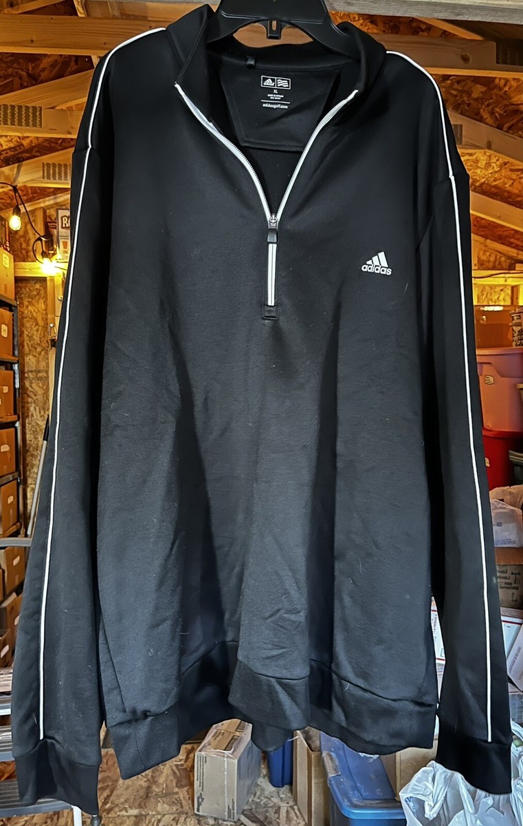 ドイツ　adidas XL Mens Adidas Golf Pullover XL Black 1/4 Zip Long Sleeve 1