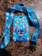 Stitch Lilo And Stitch Cartoon Character Blue Lanyard With ID Badge Holder