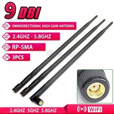 3 9dBi High Gain WiFi Antennas RP-SMA for Linksys Asus TP-Link D-Link Router