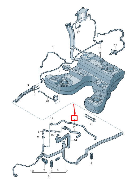 Tuyau de ventilation moteur Audi A8 4H 06H201994A