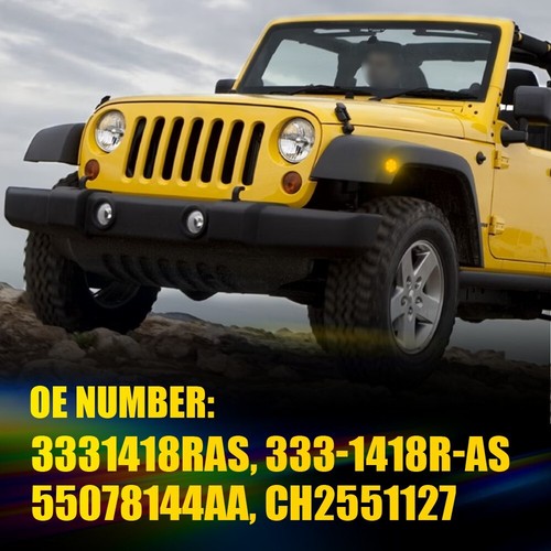 2PCS Front Fender LED Side Marker Light Smoke Lens for Jeep 2007-18 Wrangler JK - Picture 3 of 18