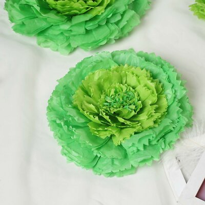24 12'' 16'' 20'' Mint Green and Tea Green Tissue Paper Carnation Flowers Backdrop