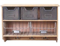 Wandgarderobe HWC-A43, Garderobe, Tanne Vintage Patchwork 42X60X24Cm