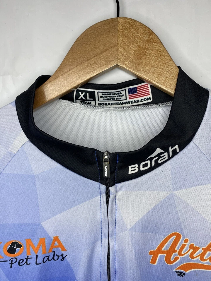 Borah Teamwear 美国蓝色骑行服短袖 3 后口袋全拉链 XL 码 — 第 3/4 张图片