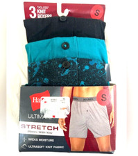   HANES VALUE 3 PACK MENS KNIT TAGLESS BOXER BRIEFS SIZE SMALL 28"-30" NIP 32