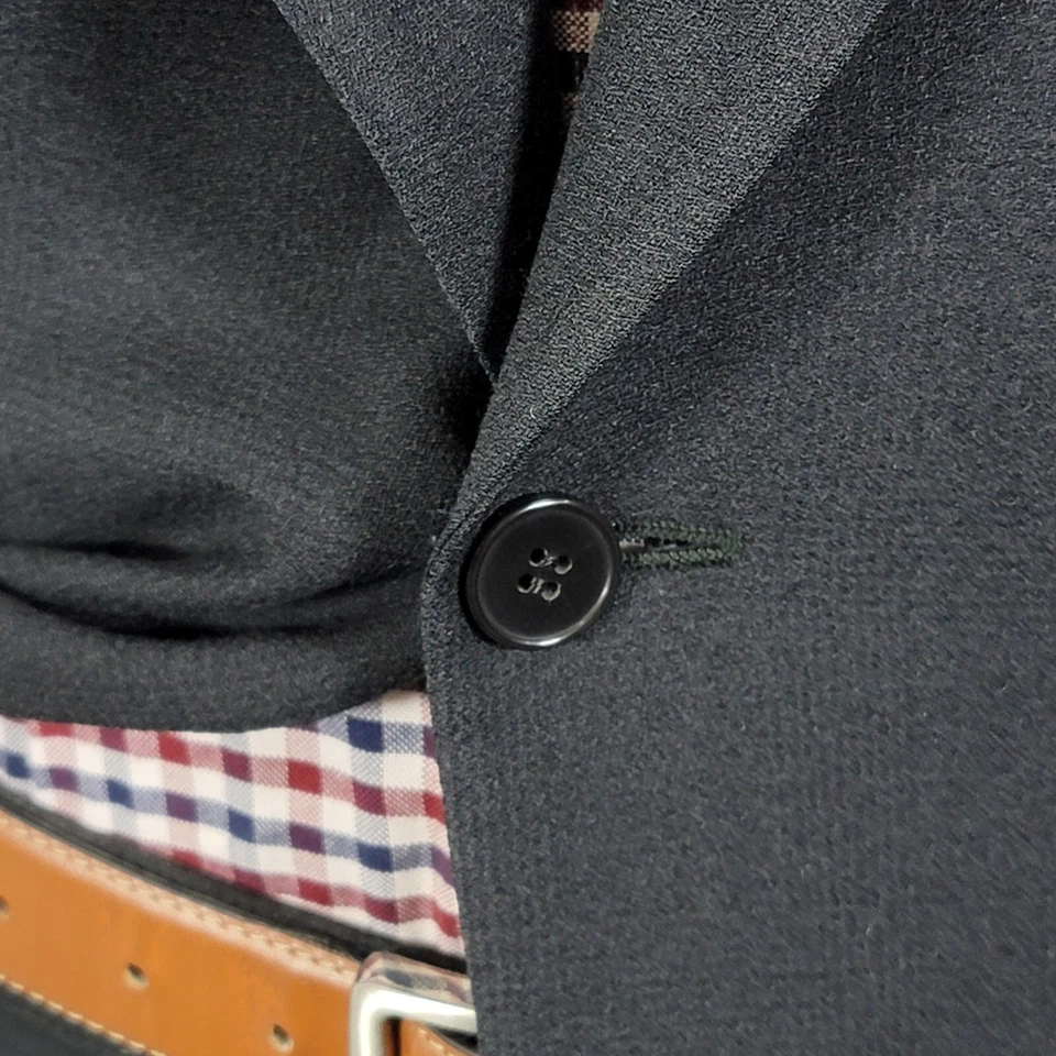 Pantalón de traje para hombre Calvin Klein 2 piezas CH negro a cuadros lana mezcla de nailon talla 44L 37x30 Foto 4 de 4