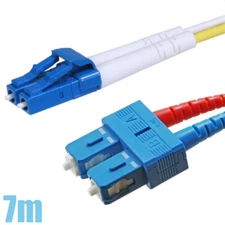 7M LC-SC UL Single Mode 9/125 Duplex Fiber Optic Optical Cable Cord OFNR Yellow