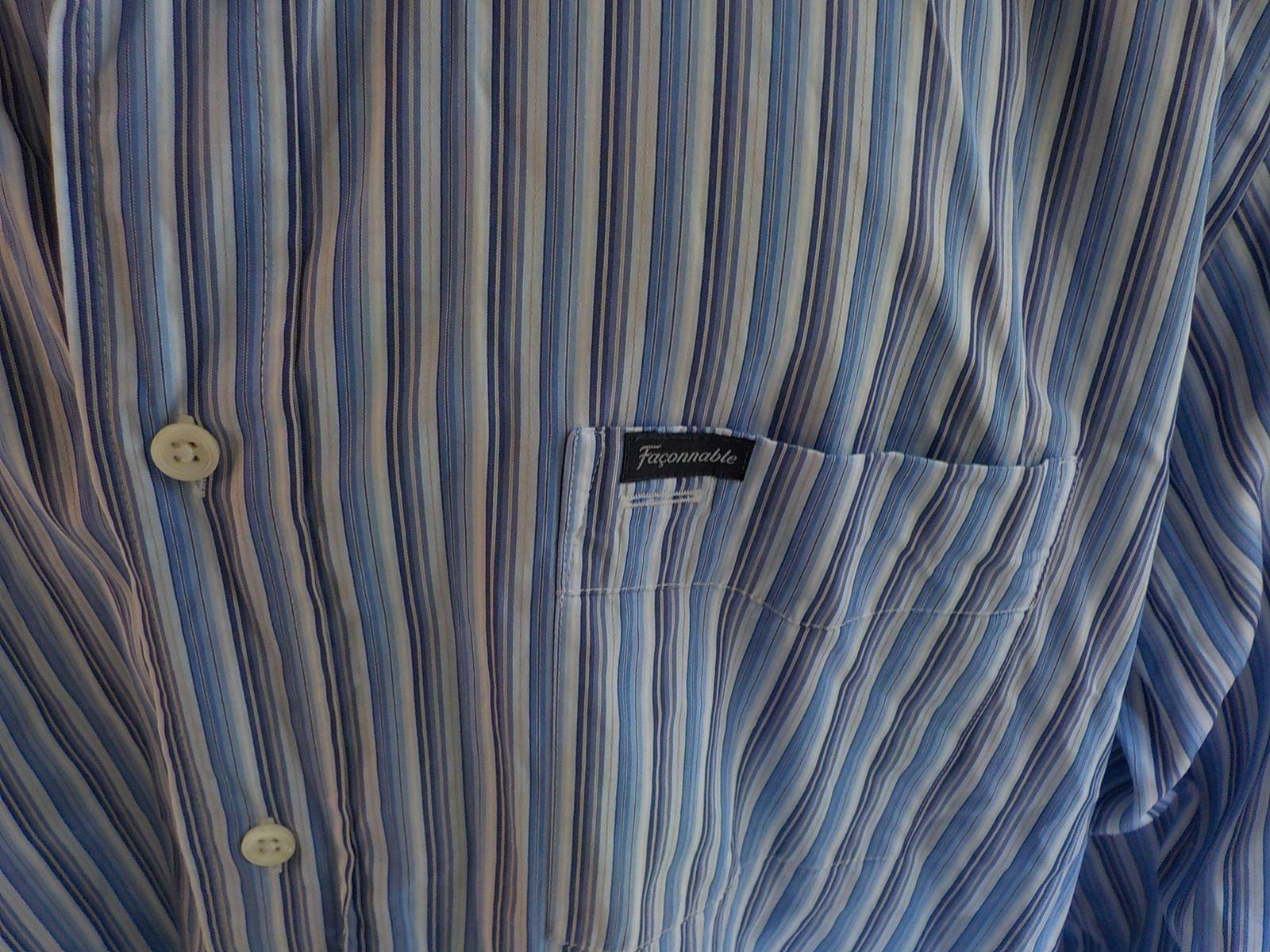 FACONNABLE Classique Cotton Button Down LS Stripe… - image 3