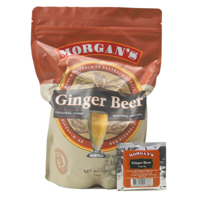 Morgans Ginger Beer 1kg Make 20 Litres Alcoholic Non-Alcoholic Home Brew Kit