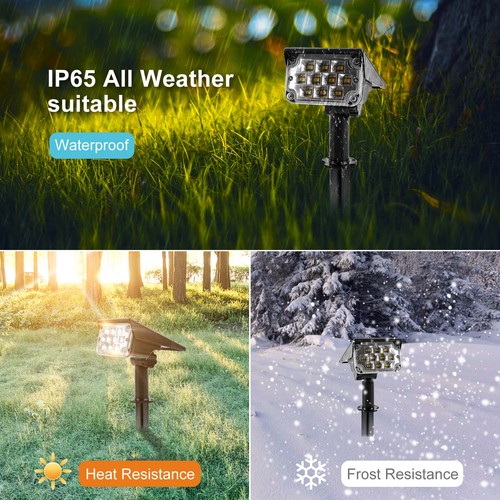 2PACK Solar Spotlights Multicolor LED Outdoor Super Bright Garden Pathway Lights - Foto 5 di 14