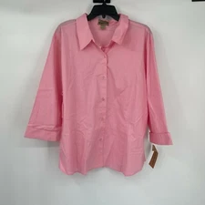 Wearguard Womens Button Down Shirt 26 Pink Button Casual Workwear Classic Preppy