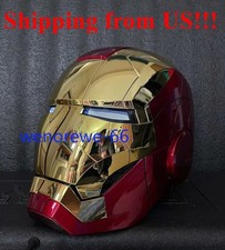 US  Golden 1:1 Iron Man MK5 Helmet Wearable Voice-control Mask Cosplay AUTOKING