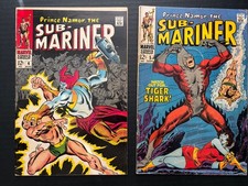Sub-Mariner #4 & 5 (Marvel 1968) 1st Tiger Shark! Both midgrade, but a BARGAIN!