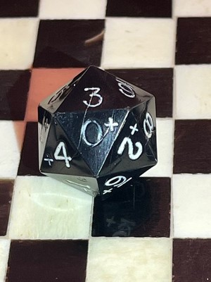 Vintage Gamescience d20 0-9 twice + opaque black rpg ad&d dice 121524@