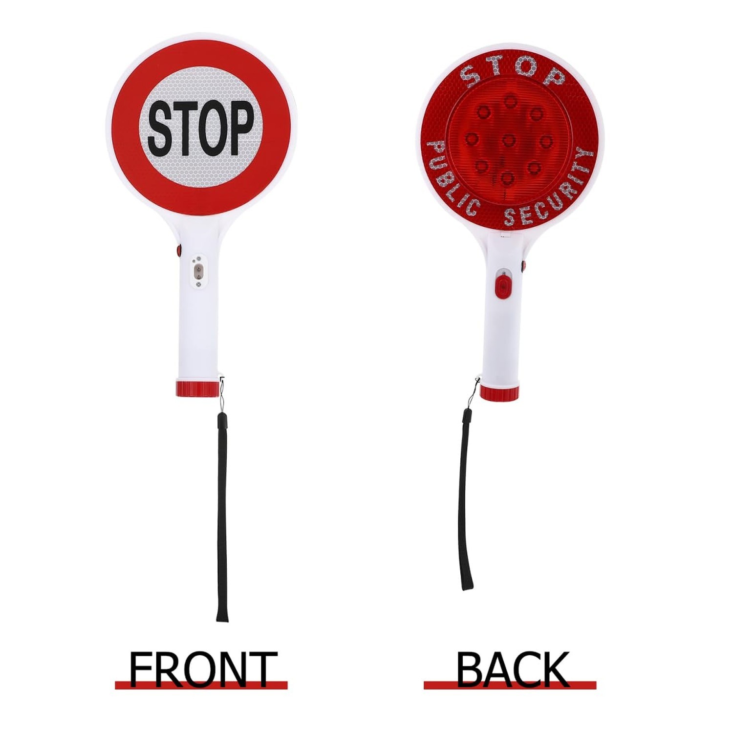 iplusmile Rechargeable Led Stop Sign Board with Wrist Strap, Lightweight Traf...