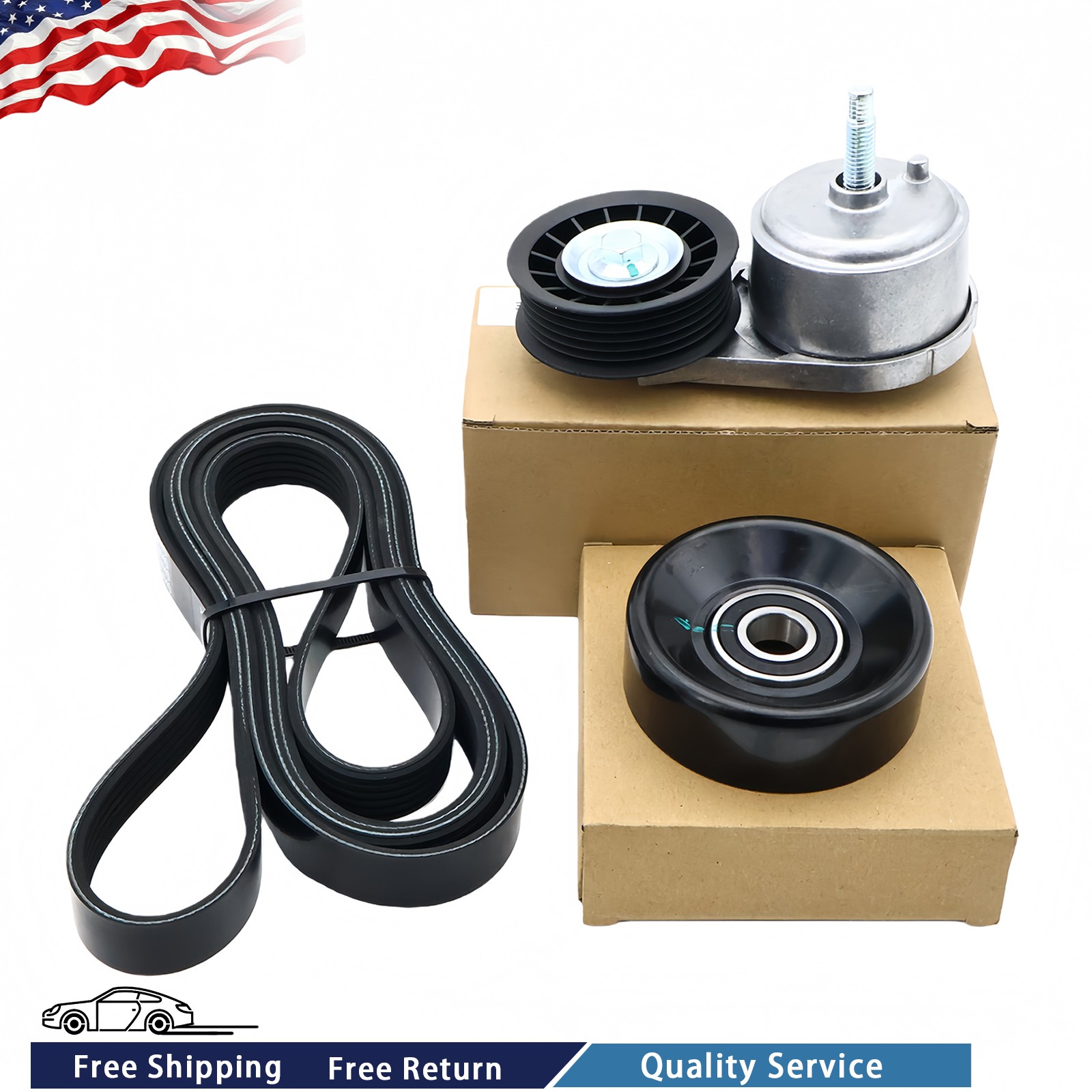 38001 For Chevy CMC C1500 2500 Serpentine Belt Tensioner Idler Pulley Kit NEW thumbnail 19