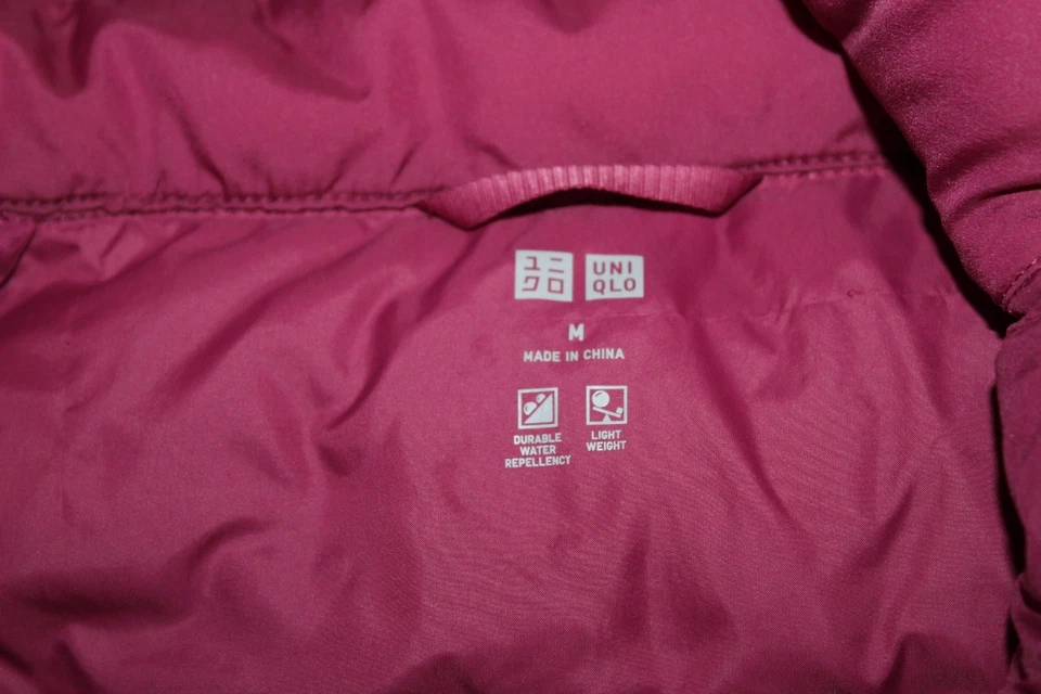 Uniqlo вниз пуховик куртка женщин M розово-лиловый с капюшоном легкий полный молнии - Изображение 2 из 4