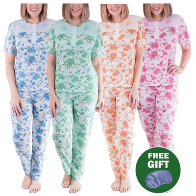 i-Smalls Ladies Floral Pyjama Set Comfortable Ultra Soft Cotton (S -2 XL)