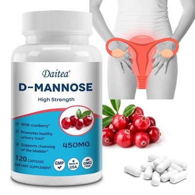 High Strength D-Mannose with Cranberry 450mg Capsules-Urinary System Enhancement