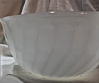 Vtg MCM Fire-King Mixing Bowl 7" White Swirl Anchor Hocking Ovenware Milk Glass