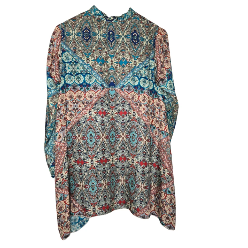 Johnny Was Boho Colorful Paisley Patchwork Silk Tunic Blouse Size XS - Image 2 of 4