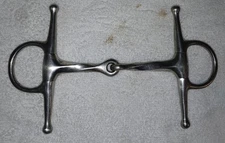 Used maker marked full cheek snaffle Bit 4 3/8"   mouth  slow twist pony hunter 